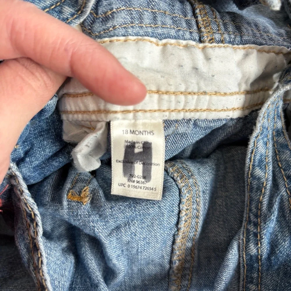 Oshkosh Bgosh‎ 18M Denim Shortalls Y2K Carpenter Blue Jean Overalls Medium Wash